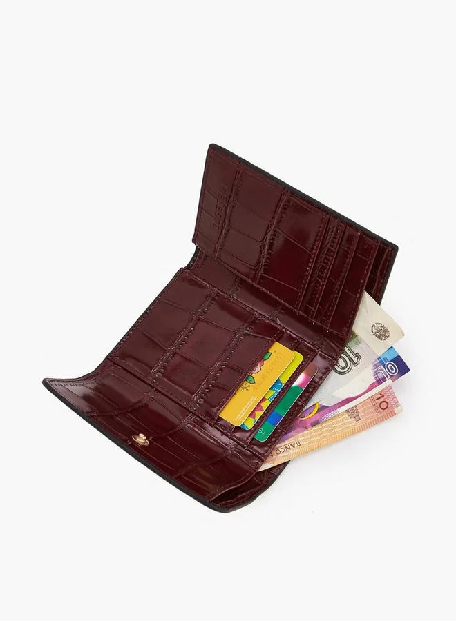سيليست Textured Wallet with Button Closure